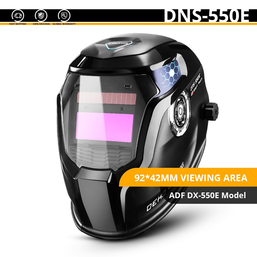 DEKO DNS-550E Upgraded Solar Power Auto Darkening Welding Helmet Shade Range 4/5-8.5/9-13.5 Welding Mask for TIG MIG MMA: Default Title
