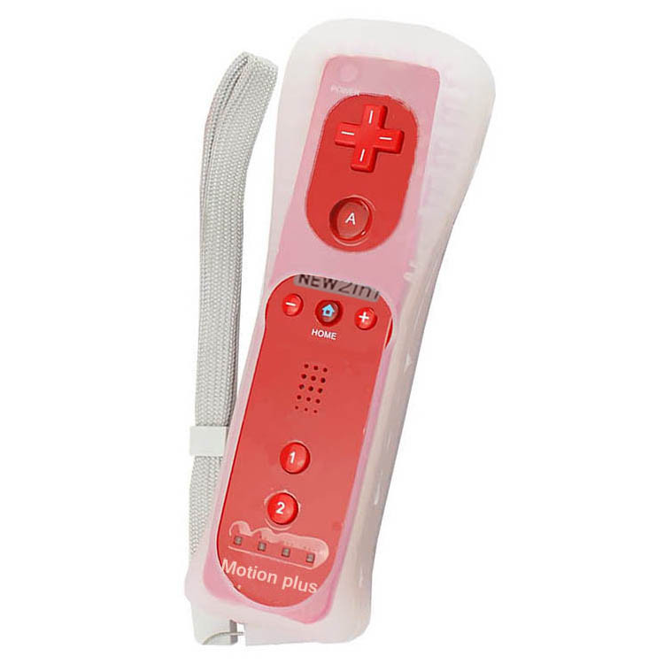 Wireless Remote Nunchuck Game Controller Joypad With Nunchuk Control For Nintend o Wii Built-in Motion Plus For Wii Gamepad: Red Remote