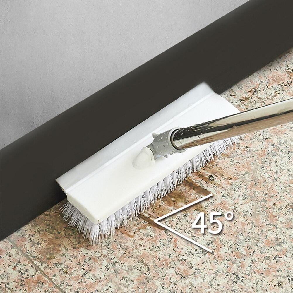 Adjustable Length Bathroom Dust Scraper Scrub Brush Carpet Floor Cleaning Swimming Pool Long Handle Push Broom Stiff Bristles