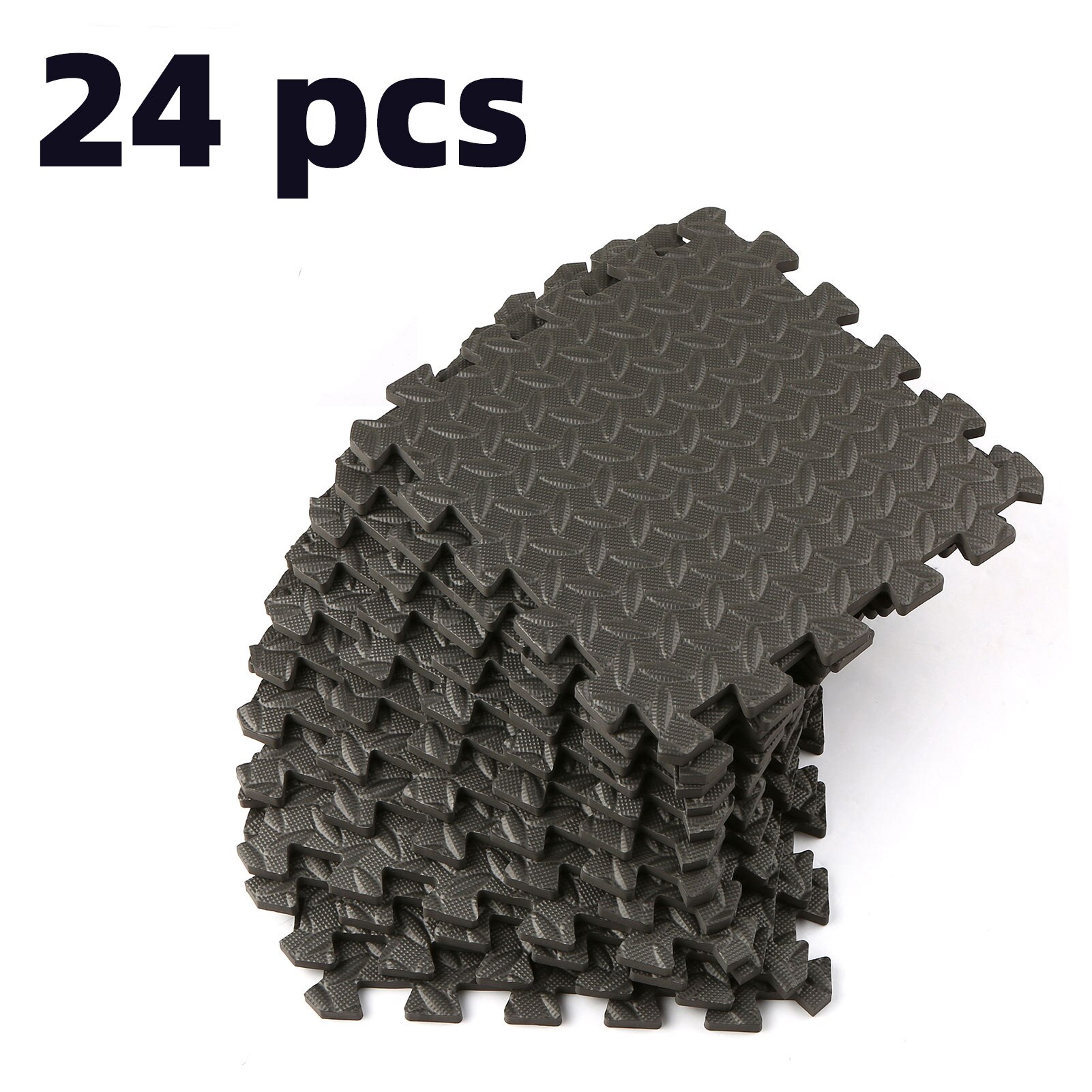 12 Stuks 30*30Cm Eva Non-Slip Vloermatten Voor Gym Floor Mat Splicing Patchwork Tapijten Dikker shock Voor Gym Fitness Kamer Workouts: 30x30x1cm 24pcsBlack