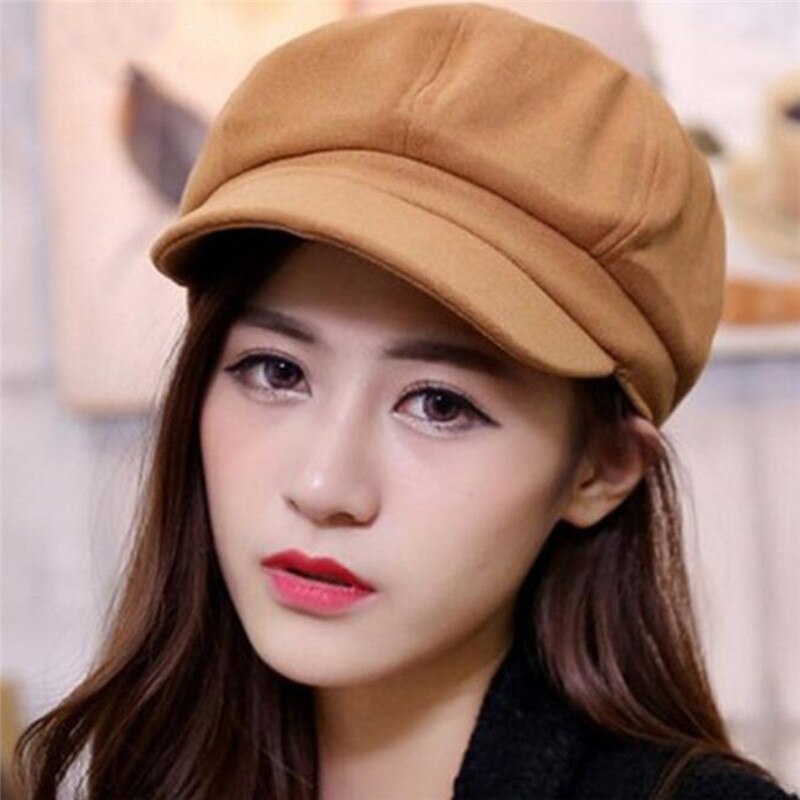 Boina Octogonal De Lana Cálida / Gorra De Pintor Unisex / Sombrero Ajustable Para Otoño-invierno / Gorro De Artista Acogedor / Boina De Pata De Gallo
