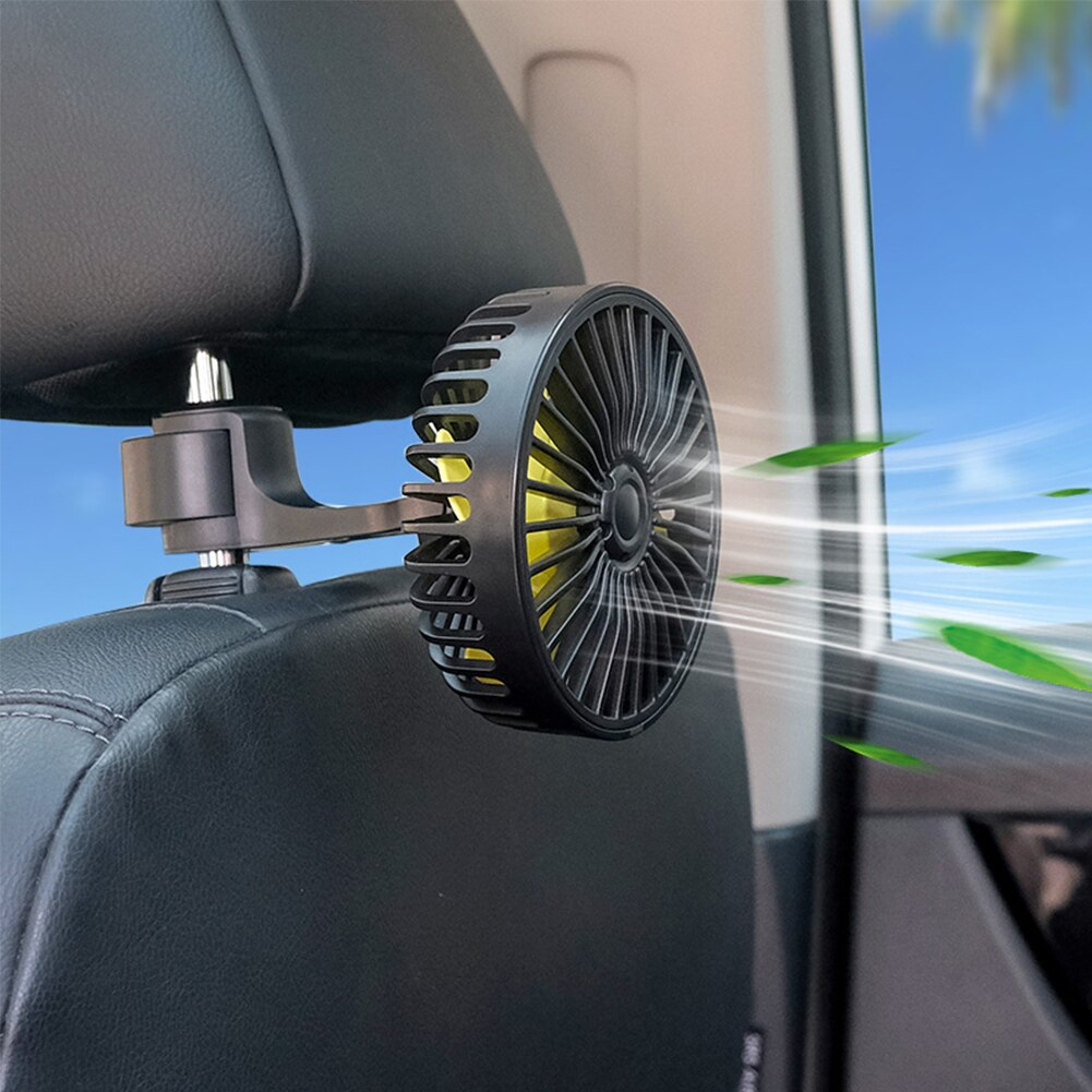 Hoofdsteun 360 Graden Alle-Ronde Verstelbare Car Auto Air Cooling Dual Head Fan W/5 Blades Auto auto Cooler Ventilator Auto Fan