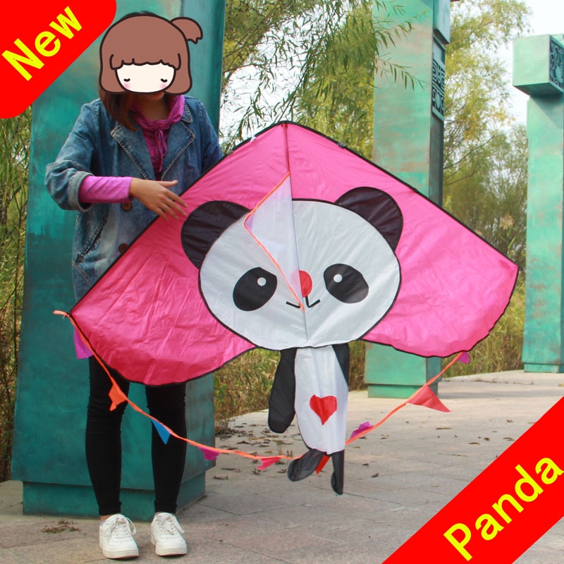 Cometa de oso Panda con hilo para niños, juguete infantil de prevención de rasgaduras, deportes al aire libre, surf, herramienta voladora con hilo para cometas
