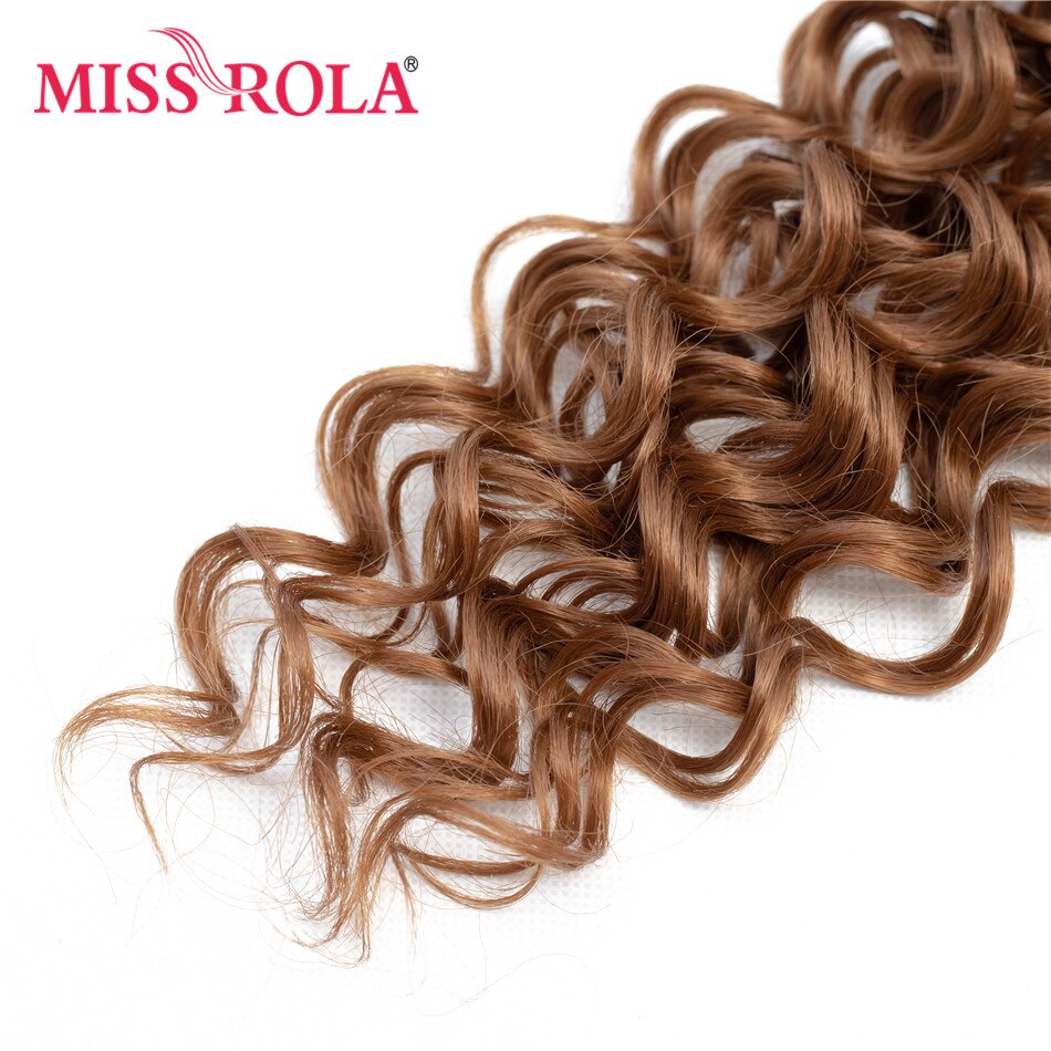 Miss Rola Synthetisch Krullend Haar Extensions Ombre Gekleurde Haar Weven Bundels 16-20 inch 6 stks/pak 200g T1B/30 Met Gratis Sluiting