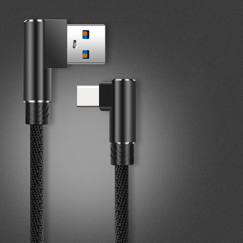 5a 40W PD câble de charge rapide USB C vers USB type C câble xiaomi 14 13 12 11 pro redmi K70 60 50 40 pro Huawei P70 60 40 pro mate 60 50 40 pro oneplus vivo 4.0 câble de données à angle droit à 90 degrés: Black / 1m