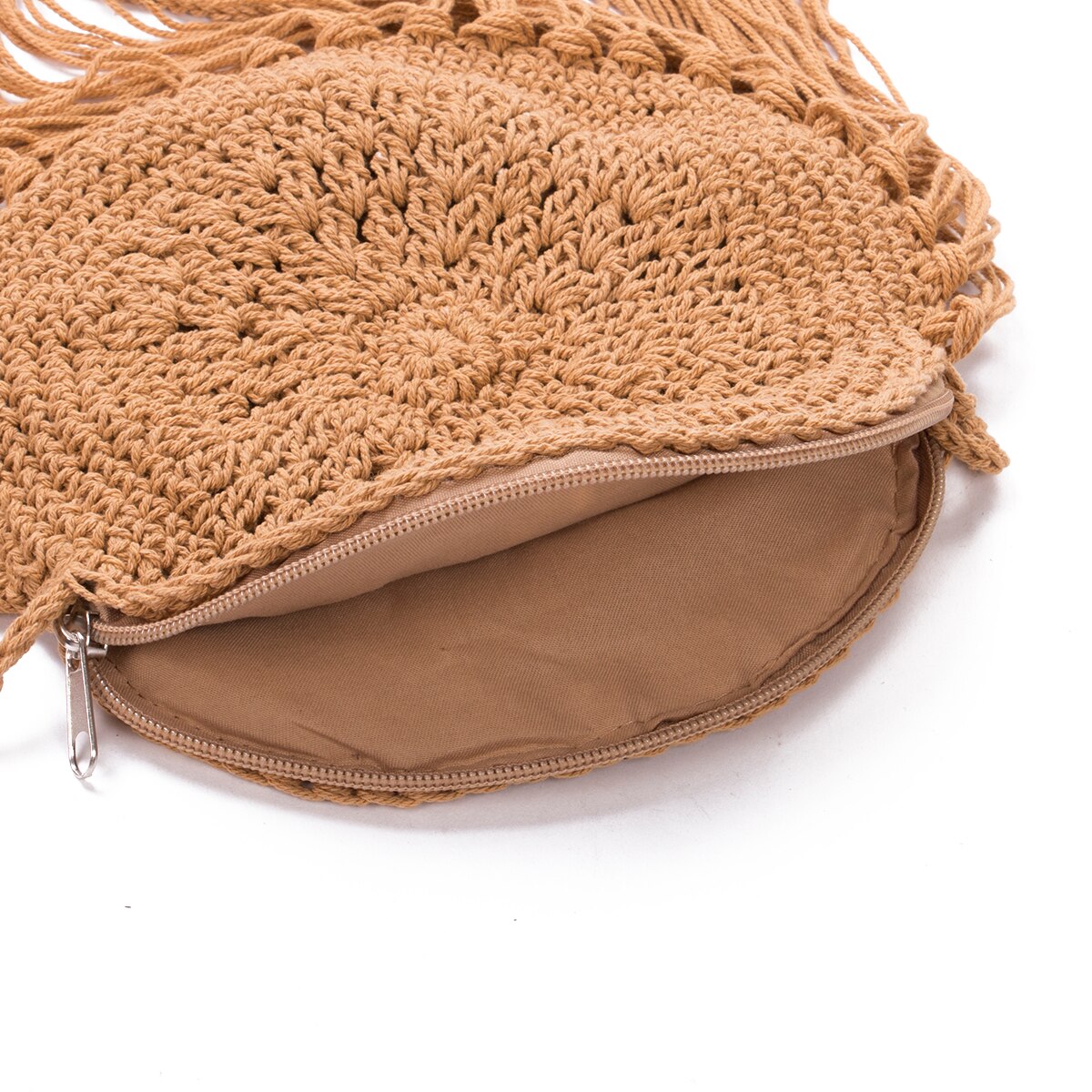 Zomer bohemien stro tas dames handtas kwastje handgeweven rotan tas strandtas