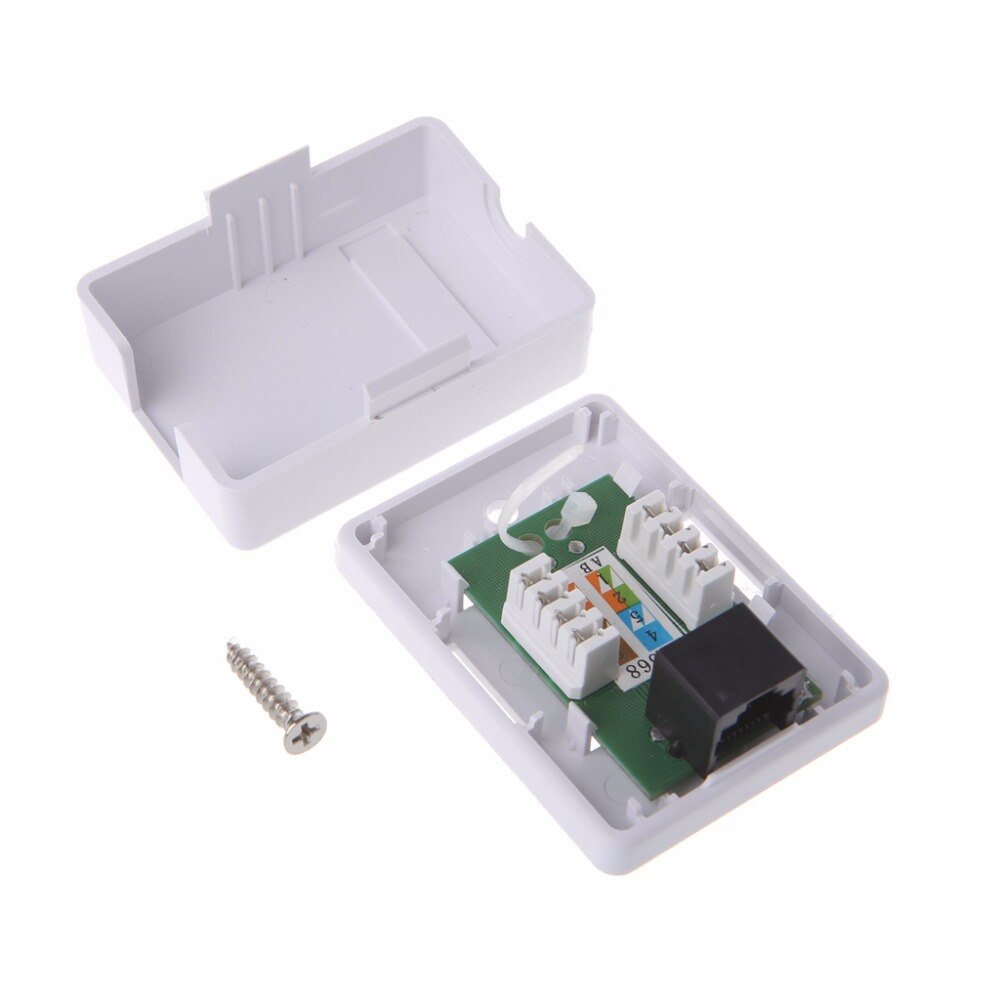 Adaptateur Jack pour coupleur mural Cat5e RJ45, modèle 8P8C, UTP, Port unique non blindé, boîte