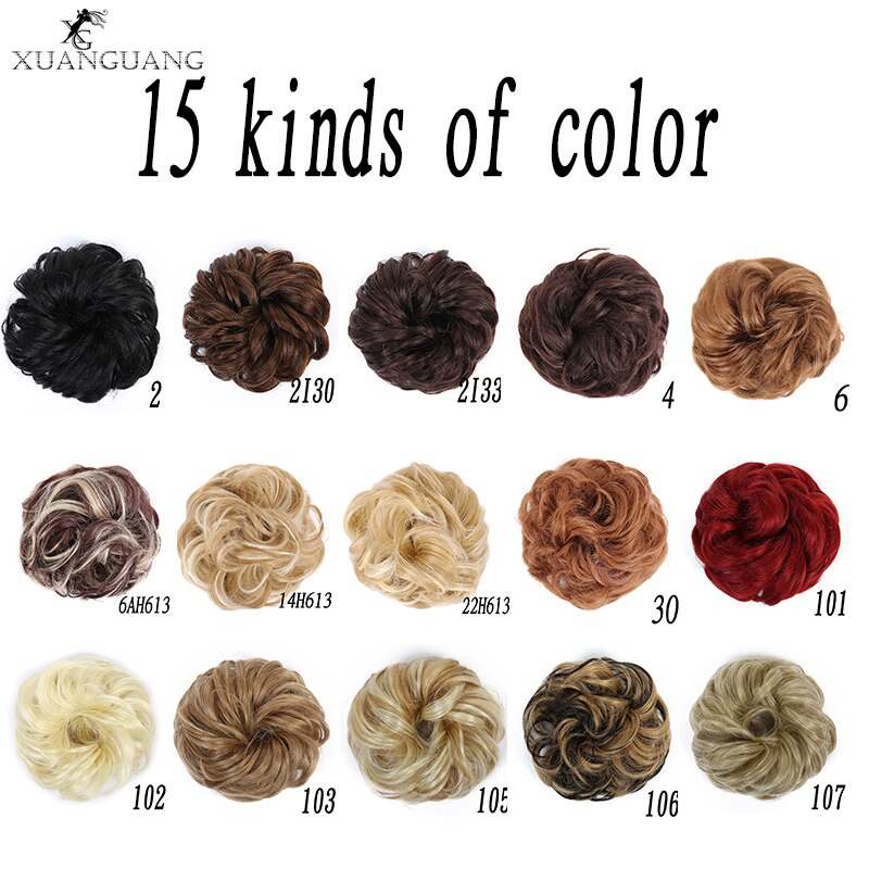 Xuanguang Rommelig Haarstukjes Voor Vrouwen Knot Elastische Chouchou Bun Opgestoken Donut Krullend Haar Touw