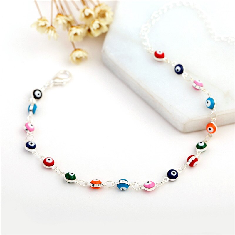 Religieuze Turkse Eye Enkelband Voor Vrouwen Goud/Zilver Kleur Ketting Boze Oog Enkelbanden Armbanden Op De Been Vrouwelijke sieraden