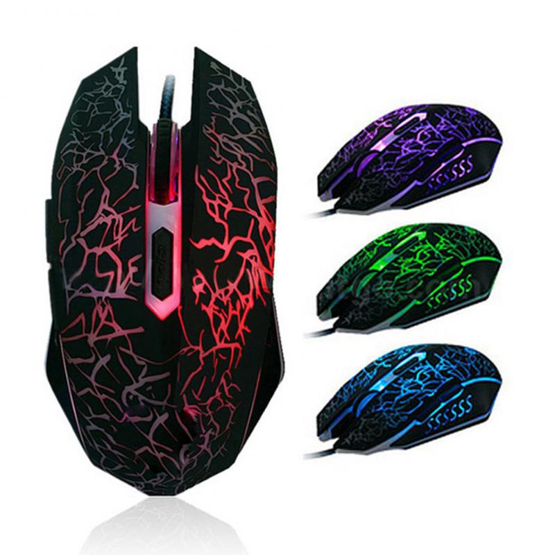 Gaming Mouse 4000DPI Colorful Backlight Optical Comfortable 6 Button Optical Wired Players Mice