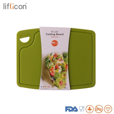 Liflicon Silicone Chopping Board 9.1x 7.1"Non-slip Cutting Board Flexible Tableware Mats for Fruit Vegetable Kitchen Table Tools: CBS-Green
