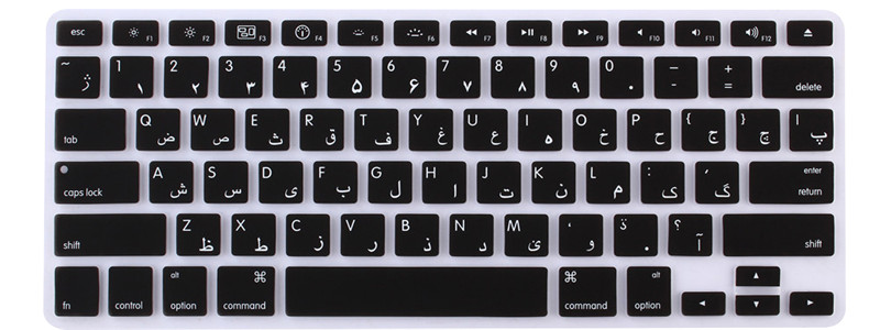 Persian Silicone keyboard Cover US Layout Mac Air 13”A1466 A1369 Pro13/15”(with/Without Retina Display, /Older Versio: black