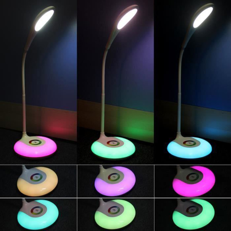 USB Opladen Kind Leren Lamp Kleurrijke Bureaulamp Milieu Functie Bureaulamp Touch Wit LED Dimbare Helderheid