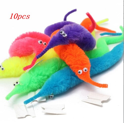 3/5/10Pcs Worm Zachte Leuke Rups Speelgoed Kid Truc Klassieke Speelgoed Rups Speelgoed Street Magic Props kerstcadeau: 10pcs