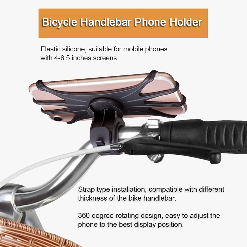 Supporto Del Telefono della bicicletta 360-Gradi di Rotazione Del Manubrio Della Bici Della Clip In Silicone Staffa di Montaggio Universale Del Telefono Mobile GPS Del Supporto Del Basamento