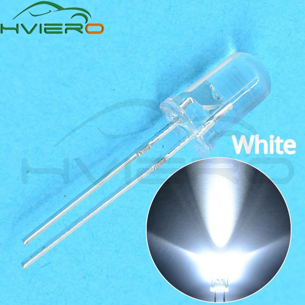 100 Stuks 5Mm Ronde Witte Diode Led Super Helder Licht Elektronische Component Emitting Diodes Lamp Led Lampen 6500K f5 5Mm Diodes