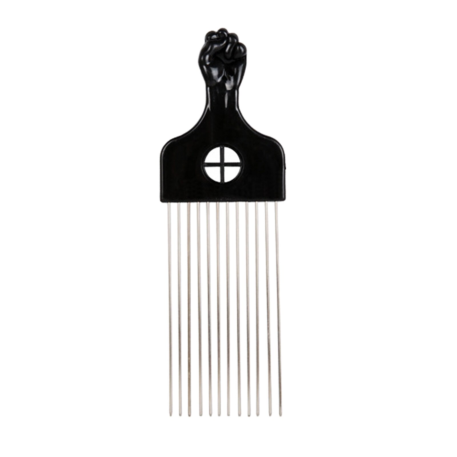 Peine Afro Americano para peluquería, herramienta para desenredar la peluca, estilismo del cabello para uso doméstico, peines de Metal negro para pelo de selección Afroamericana: Type 3