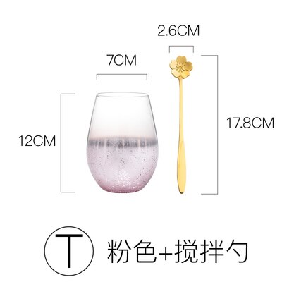 Starry sky gradient discoloration cup glass cup glass woman household tea cup office: T