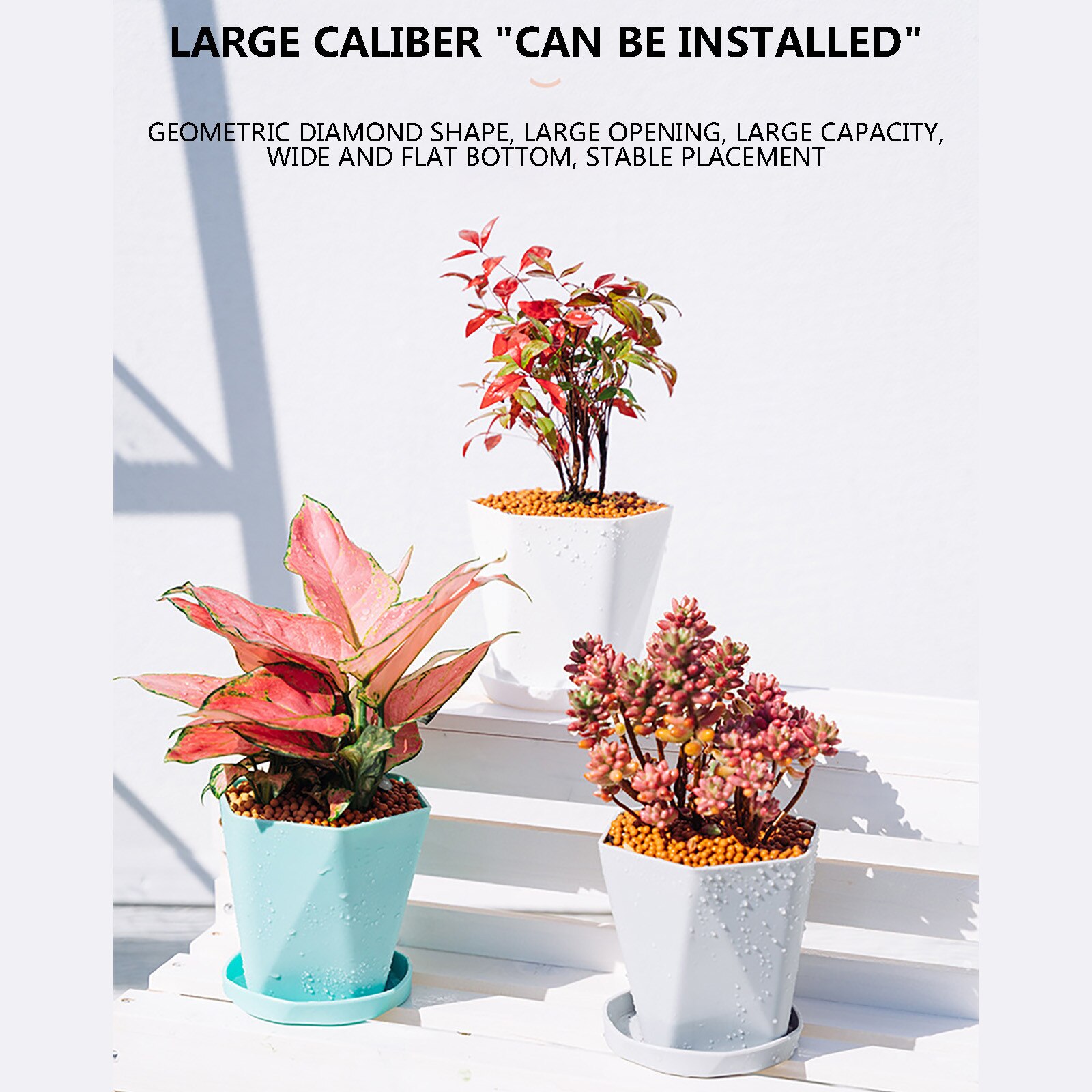 Estilo nórdico engrosada macetas de plástico galón ollas hogar resina macetas para plantar balcón Cesta Verde macetas de flores