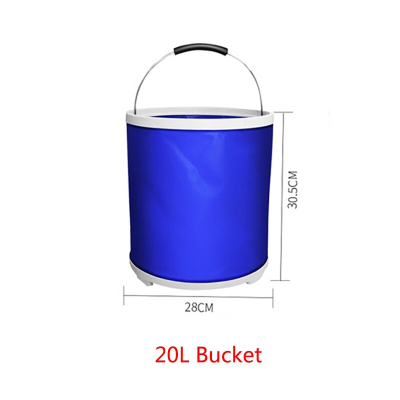 Portable Large-Capacity Outdoor Camping Fishing Folding Water Bucket Car Storage Container Portable Fishing Tools: 28X30.5cm