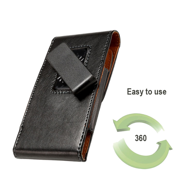 Yiang universele heuptas heren pu leren heuptas mobiele telefoon tassen riemclip tas 360 graden case zwart