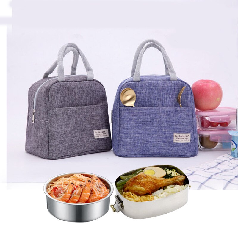 Cation Women Portable Lunch Bags Waterproof Zippe Student Bento Box Thermo Office School Picnic Cooler Handbag