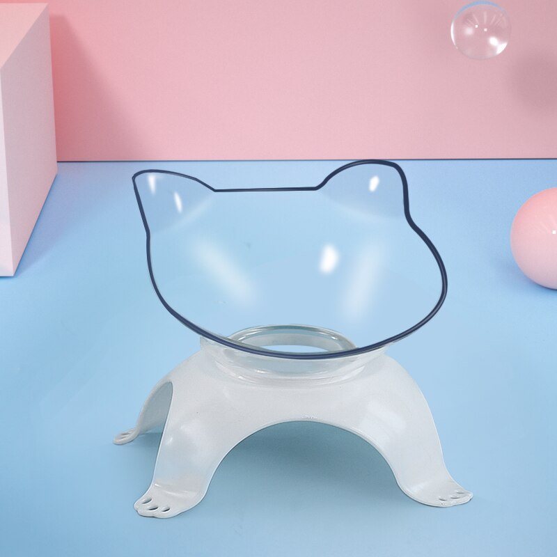Bols durables Double pour chats | Bols pour animaux de compagnie surélevée, avec support surélevé, fournitures d'alimentation et d'arrosage pour chats, fournitures pour chiens: transparent