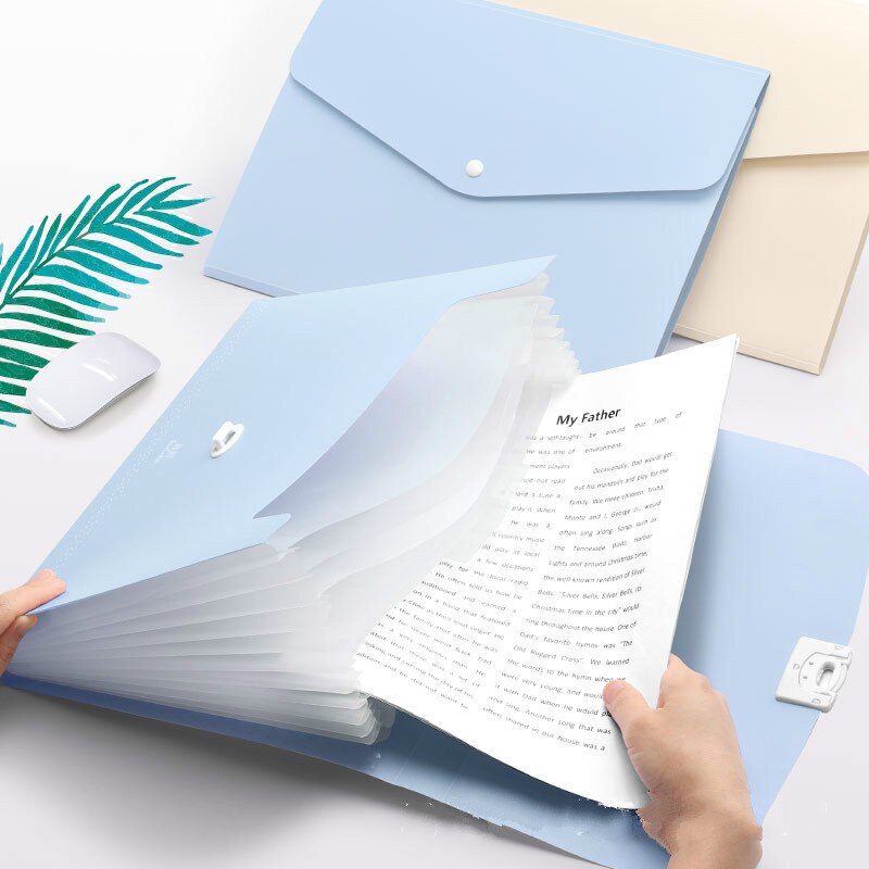 13 Grids Handheld File Folder Organ Box Bag Multi-function Organizer Storage Holder Office Document A4 Paper Folder