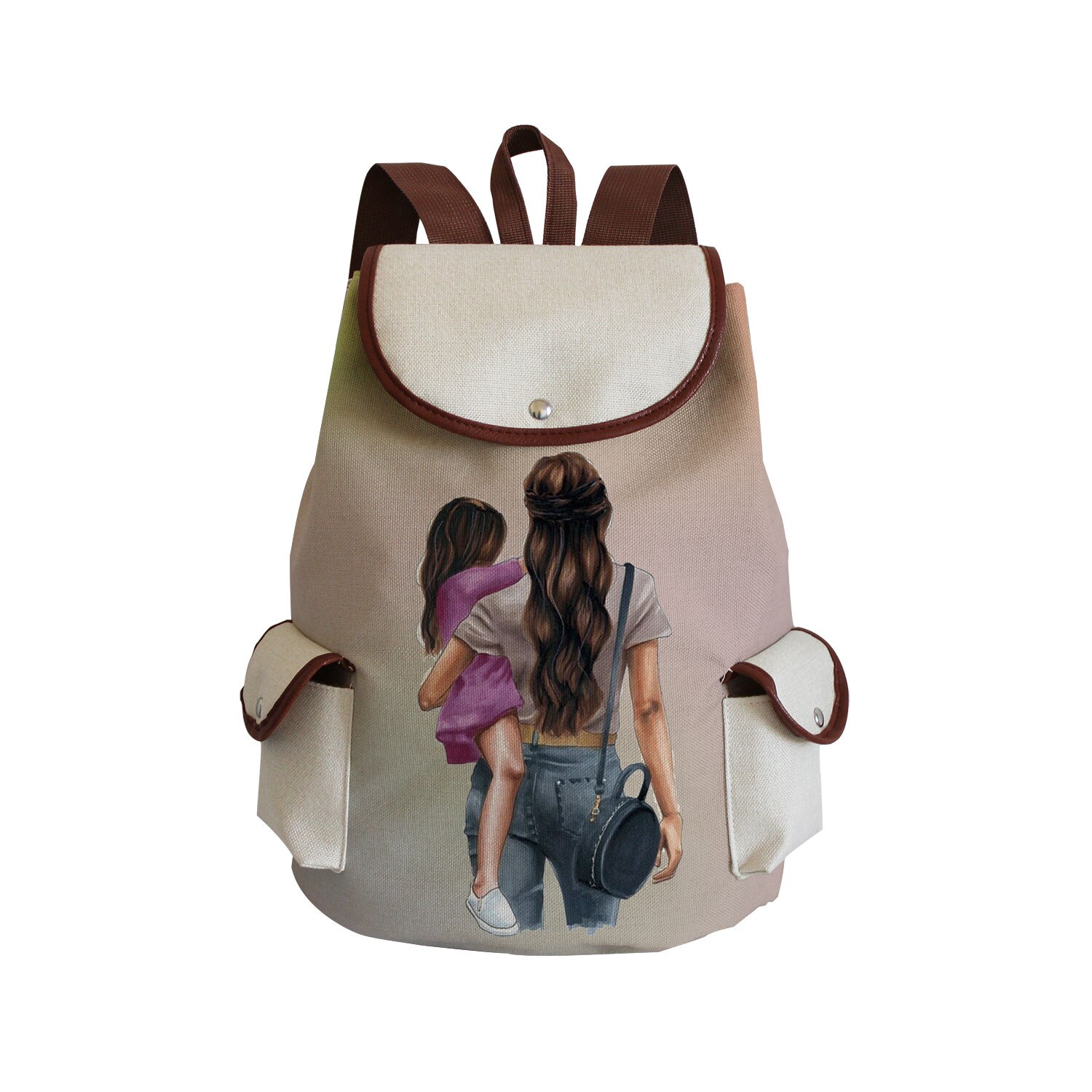 Large Capacity Drawstring Backpack Women Preppy Style Cartoon Super Mom Life Momlife Mama Mama Portable Linen Backpack Book Bag: sj3030 Mom Bag
