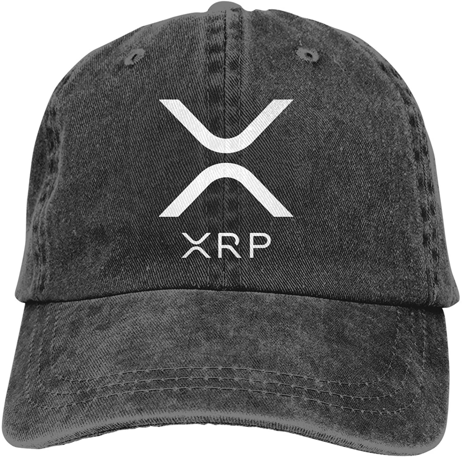 Xrp Rimpel Denim Vader Hoed Katoen Klassieke Baseballcap Jeans Pet Verstelbare Trucker Caps: Default Title