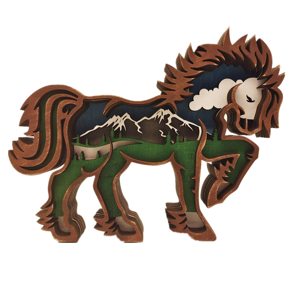 Tótem de lobo hueco de madera, Animal de Navidad, creatividad, escritorio, tallado para el hogar, manualidades, decoración LED, accesorios de decoración para sala de estar