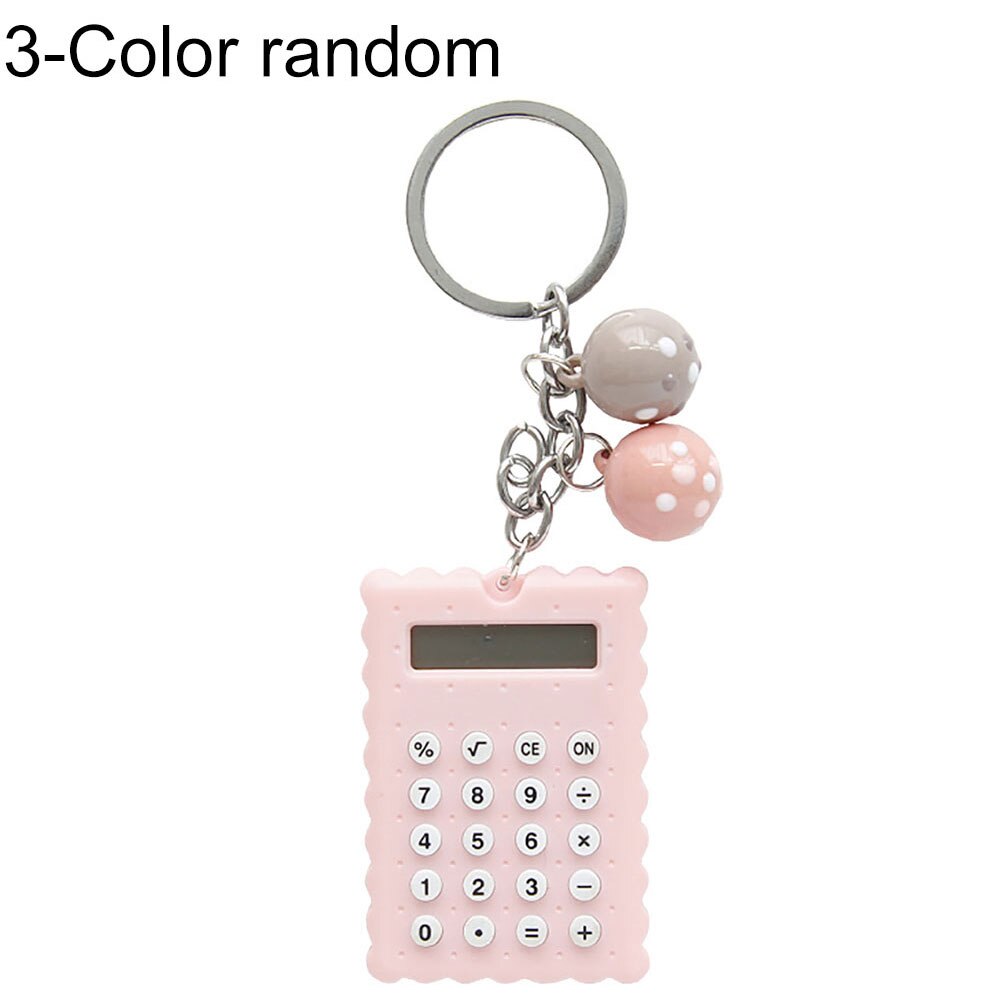 Portable Mini Calculators Keychain Electronic Calculator Battery Power Economical Calculator School Student Calculating Tools: Random Color 3