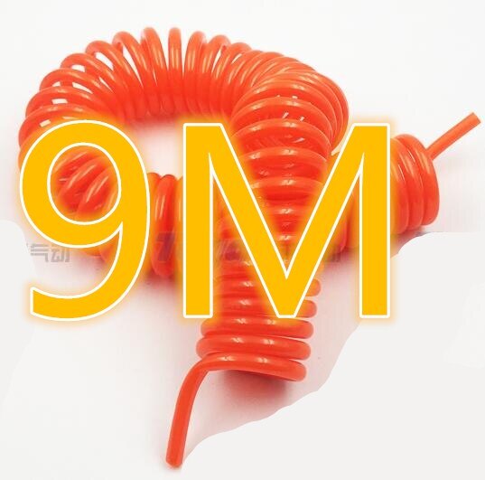 8mm x 5mm Flexible PU Recoil Hose Tube for Compressor Air Tool Pneumatic PU tube 8*5 without connector: 9 meters 9M red