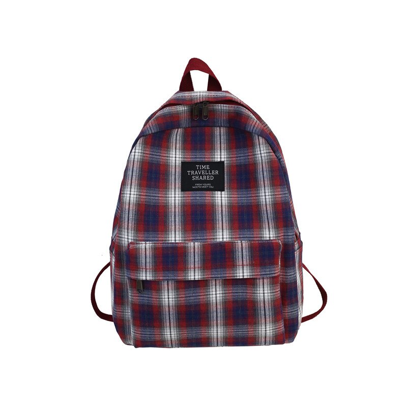 Studenten Rugzak Vrouwen Plaid Patroon Schooltas Canvas Softback Campus Stijl Rugzak Reizen Rugzak Vrouwelijke Rugzakken Dames