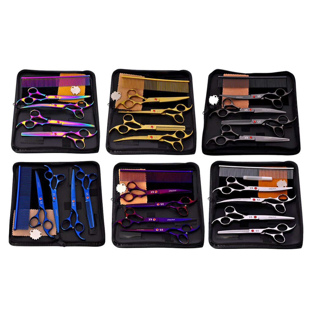 6pcs 7' Pet Grooming Scissors Stainless Steel for Cat &amp;Dog Grooming