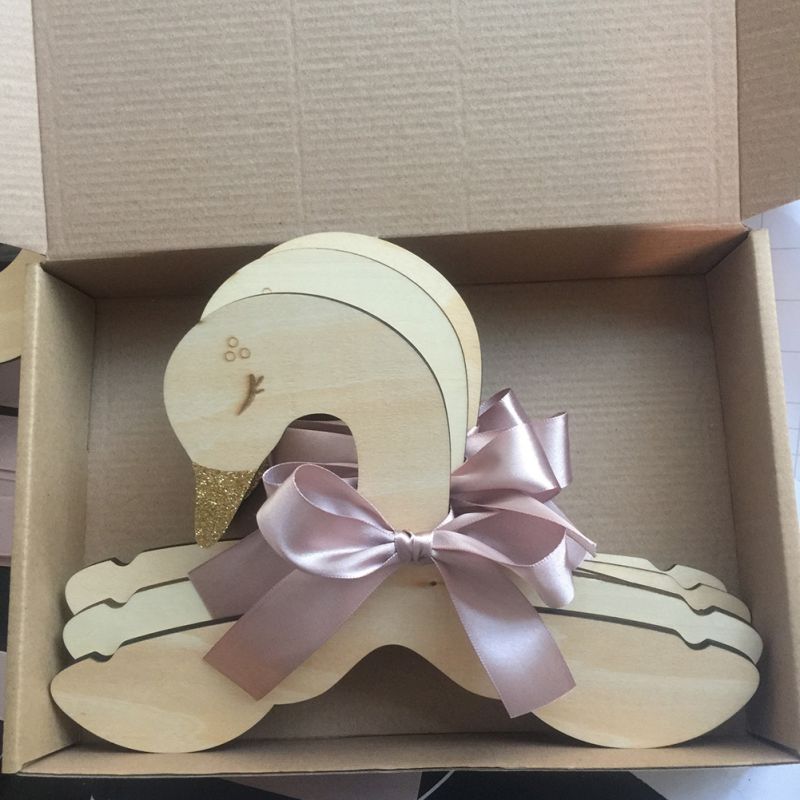 Wooden silk bowknot swan hanger Racks Of Kid's Clo... – Vicedeal