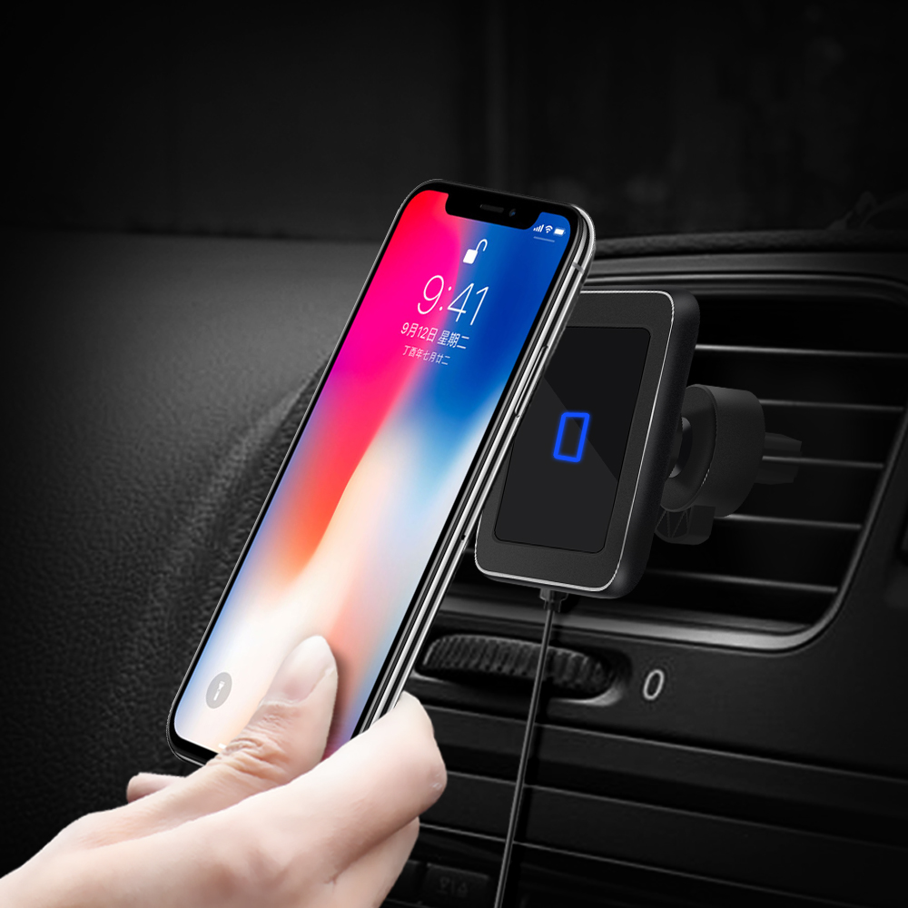 Wireless car charger induction usb mount for iphone 11 samsung s8 s9 car charging phone holder stand qi 10W Fast charging SIKAI