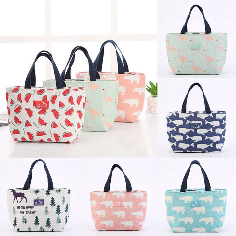 US Large Insulated Lunch Bag Cooler Picnic Travel Food Box Women Tote Carry Bags