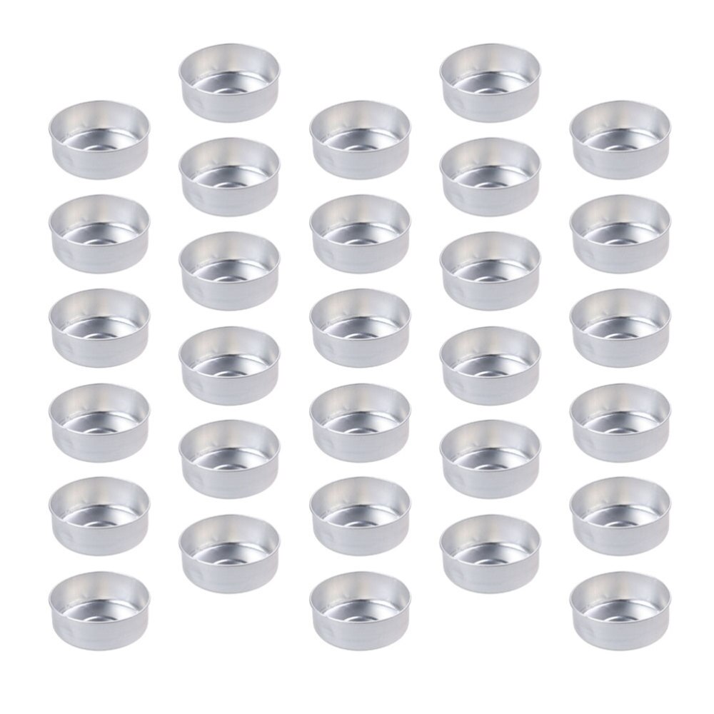 200 stk aluminium te lysdåser kan duftende stearinlysfremstillingsbeholder tom kasse til stearinlysholdig gør diy (sølv)