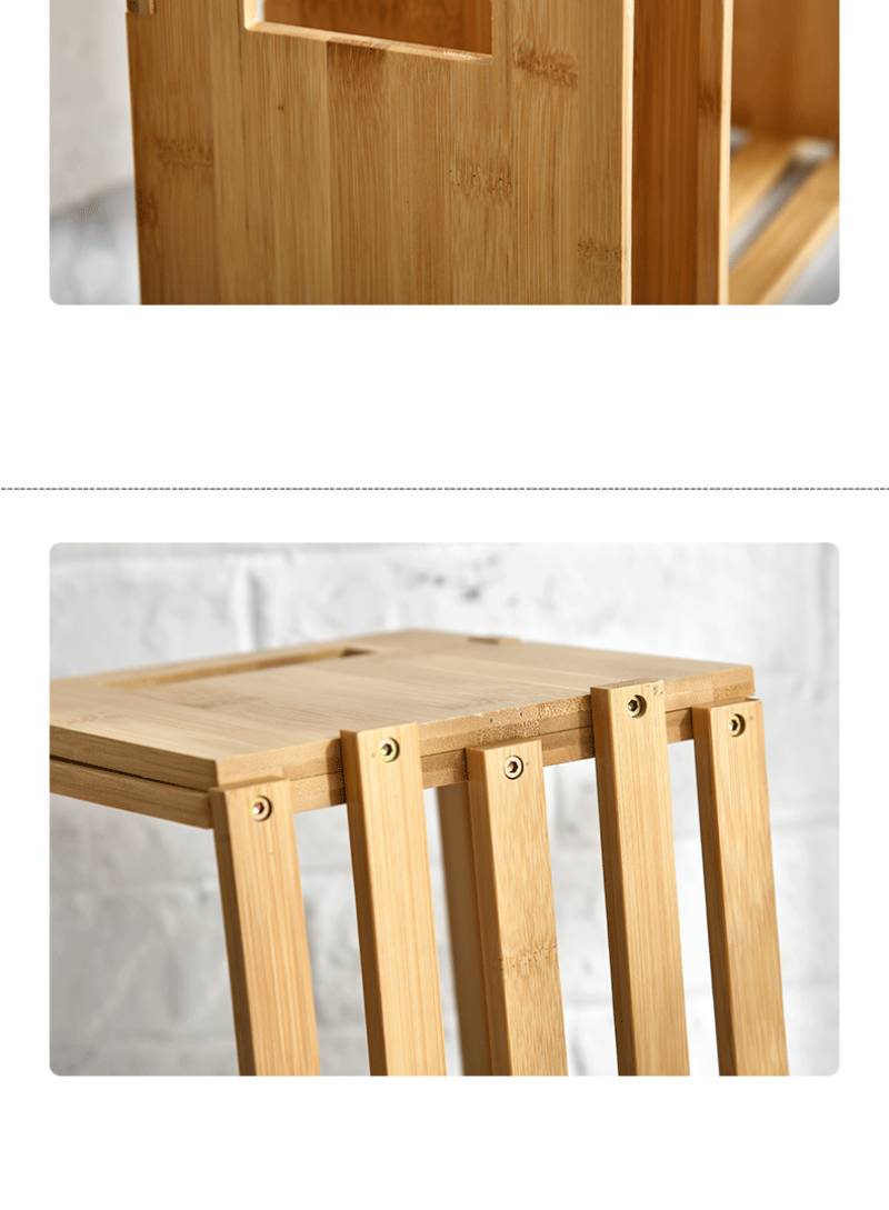 Expandable Desktop Bookshelf,Bamboo Desktop Bookcase,Mini Adjustable Tabletop Bookshelf Organizer for Office Home School