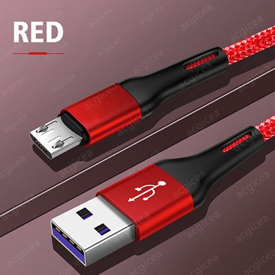 Micro USB Cable 2m 3m 3A Fast Charging Data Cable for Xiaomi Redmi 4X Samsung J7 Android Mobile Phone Microusb Charger: red / 3m (9.9ft)