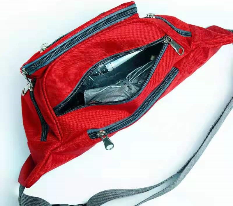 Unisex Canvas Waist Bag - Multi-Pocket Travel Fanny Pack - Adjustable Belt