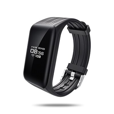 Alangduo K1 Fitness Tracker Smart Armband Oled-scherm Real Time Hartslagmeter Sport Activiteit Tracker Waterdicht Polsbandje: Black