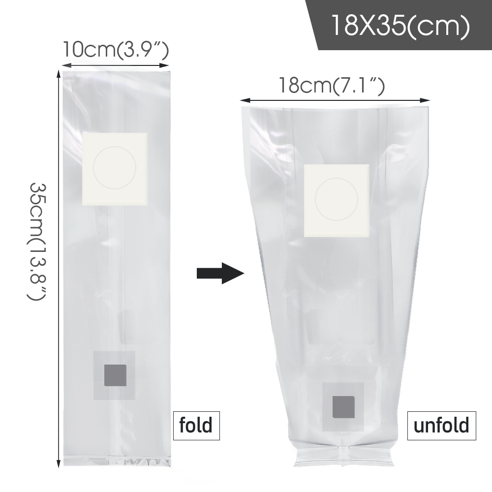 PP 6 Mil Sterilized Hydrated Grain Bag w/Self-Healing Injection Port 0.2μm Filter Patch Autoclaving Substrate Mushroom Spawn Bag: S / light yellow