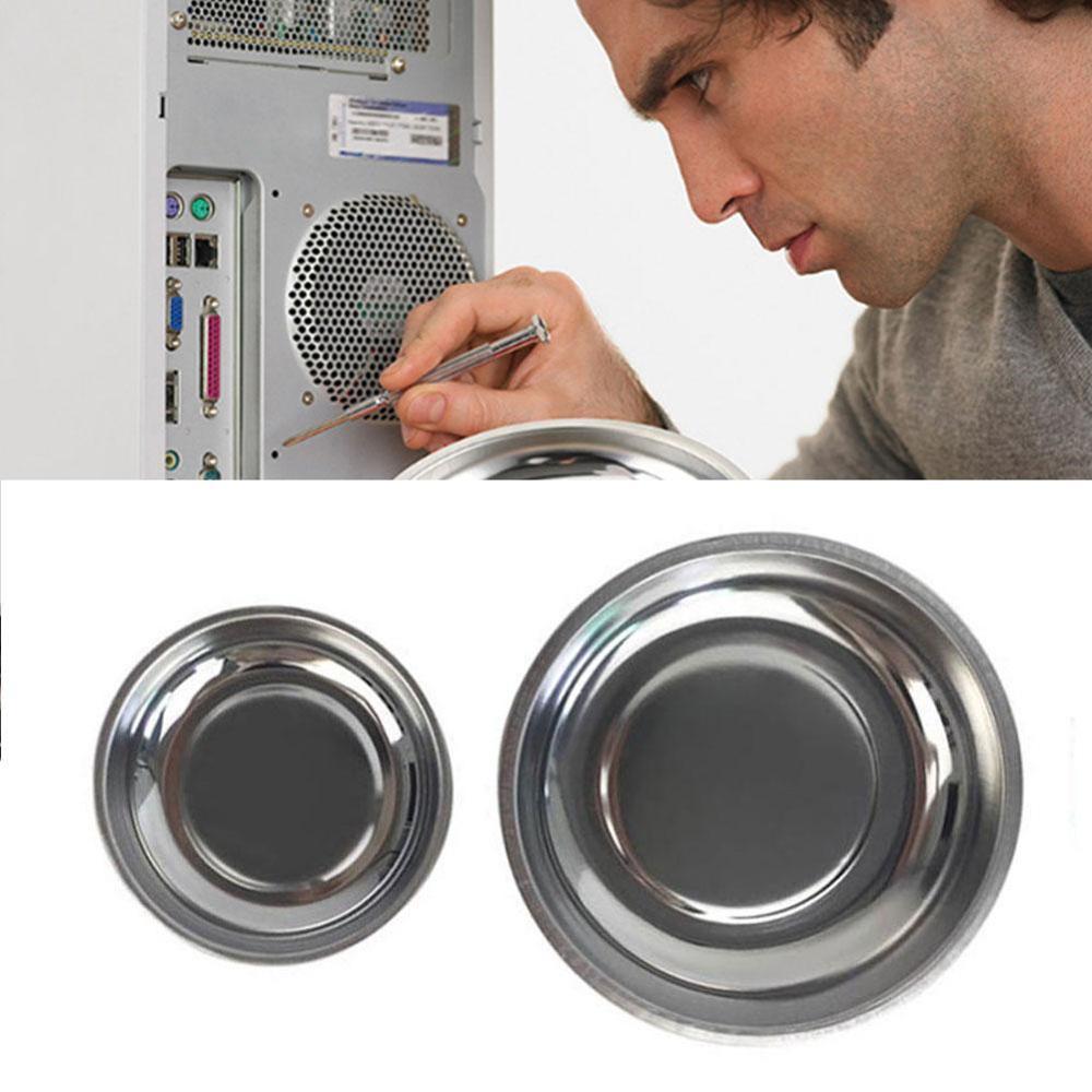 4 " 6 " magnetiske dele bakkeplade skruer møtrik bolt opbevaringsholder rustfri rund skål bil stål container reparation organizer også  c8 f 3