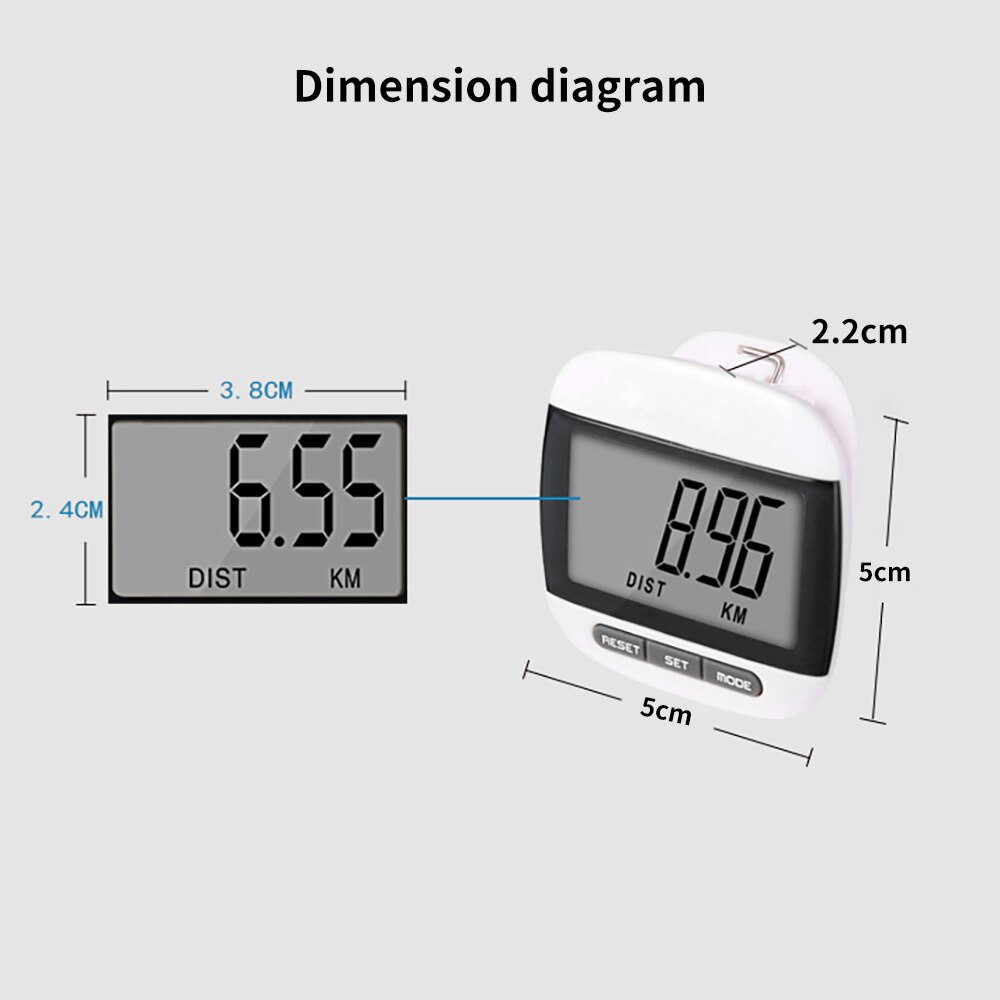 Large LCD Display Step Counter Digital Display Pedometer Sports Pocket Pedometer With Clip Distance Fitness Equipment Pedometer