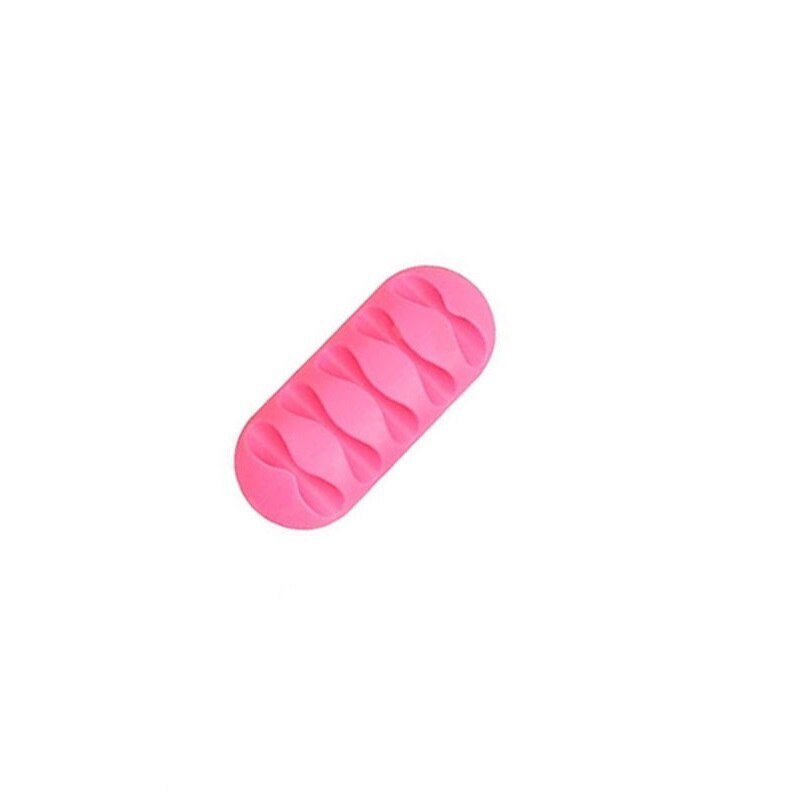 Zachte Siliconen Kabel Winder Oortelefoon Kabel Organisator Draad Opslag Silicon Oplader Houder Clips Kabelhaspel 5 Kleuren: Pink