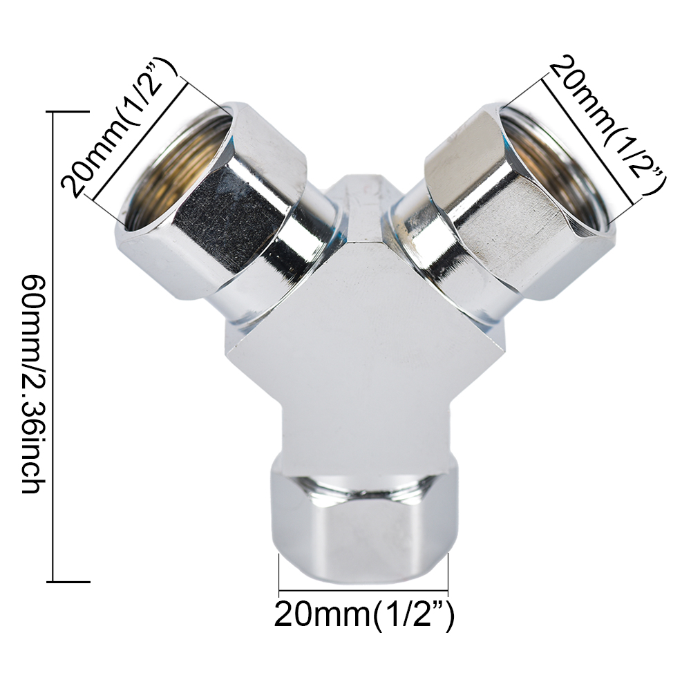 3-Way Electroplated Stainless Steel Shower Adapter 1/2inch Shower Diverter One-in-two-out Joint Water Pipe Fittings: MULTI