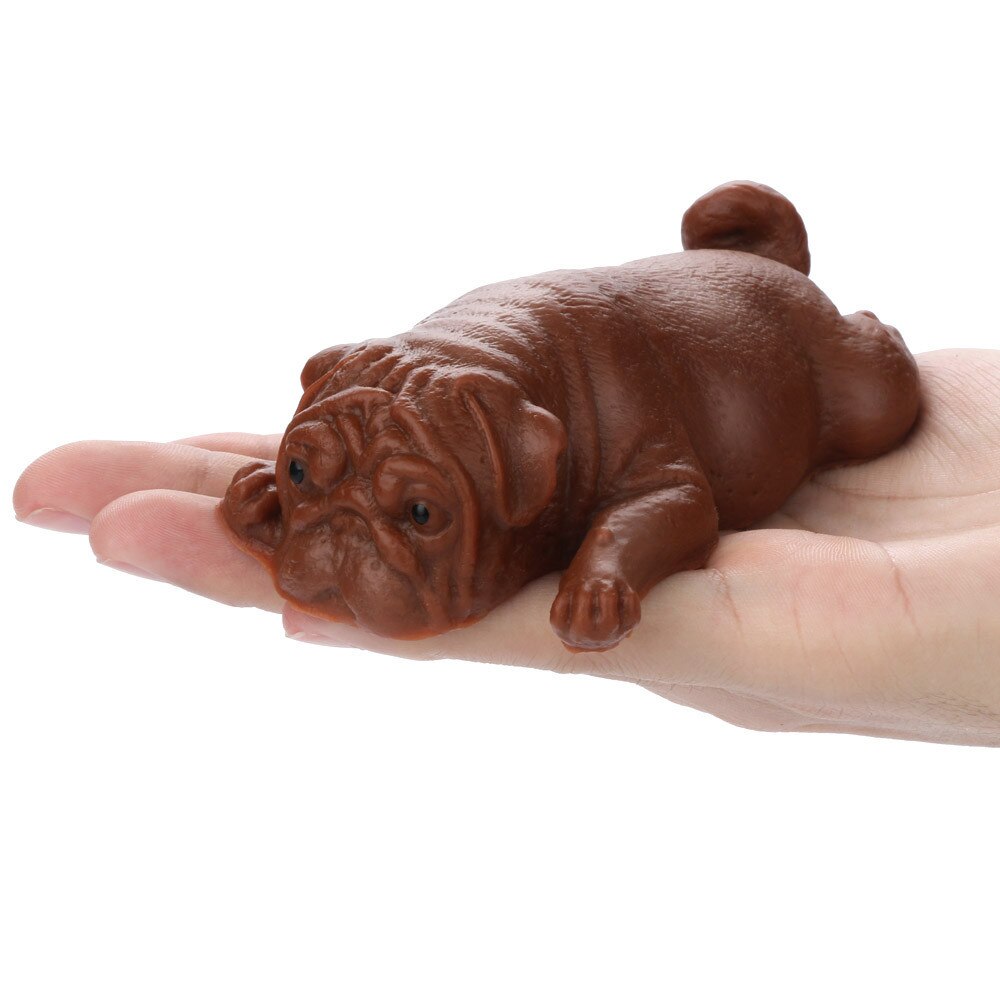Squishies Mochi Pug Puppy Squeeze Healing Fun Kawaii Stress Reliever Toys Decompression Toys Slow Rising Stress Reliever T: Brown