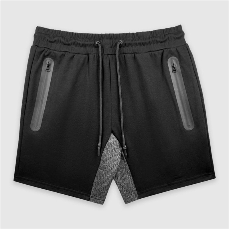 Short de Camouflage noir avec poches et fermeture éclair pour hommes, vêtement de Sport décontracté, Style d&#39;été, pour la plage, 2022: Black No Logo / XXXL